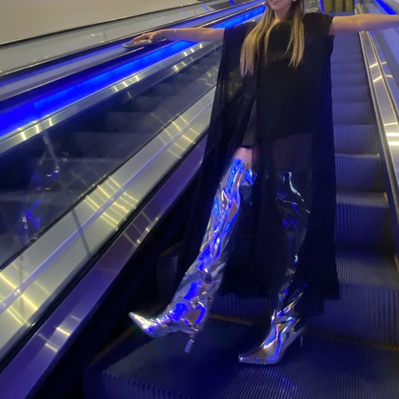 METALLIC OVER THE KNEE BOOTS - Picture 13 of 16